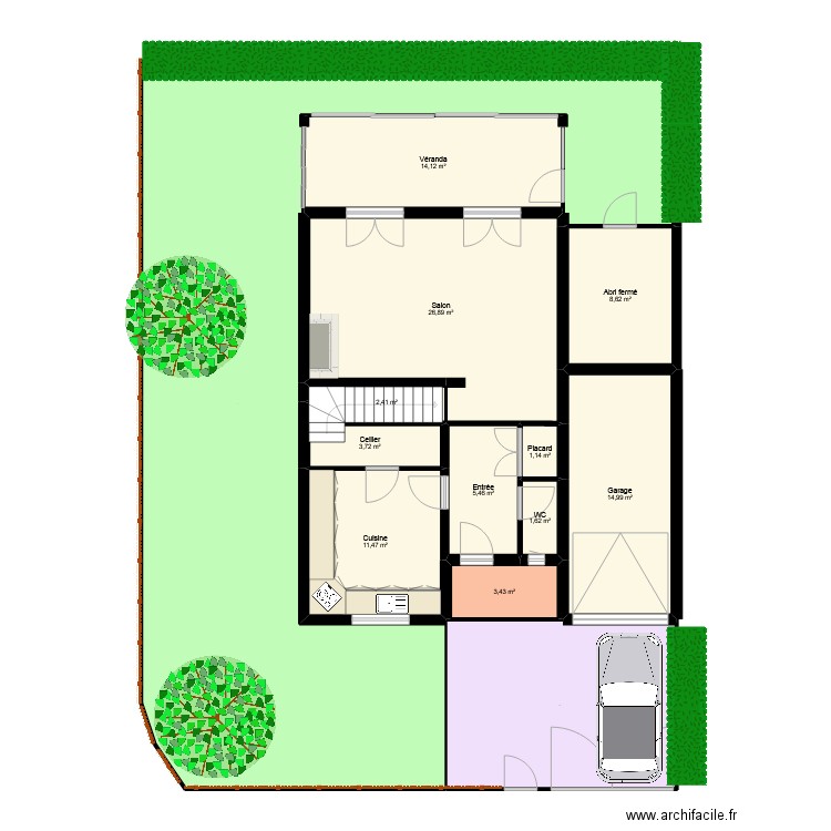 BAUDER. Plan de 19 pièces et 266 m2