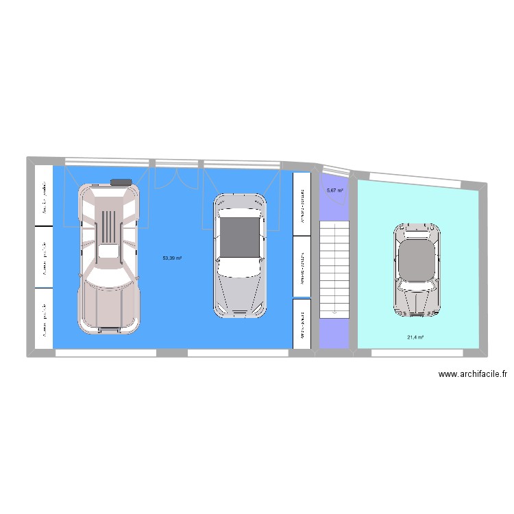 POINCAROND Garage. Plan de 3 pièces et 80 m2