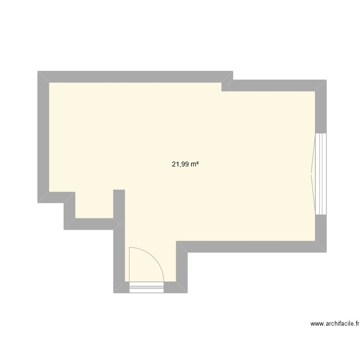 ANDY. Plan de 1 pièce et 22 m2