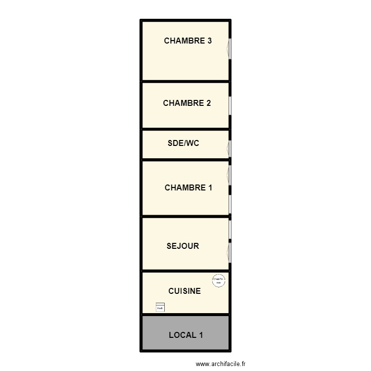 LANDRON N°2. Plan de 7 pièces et 67 m2