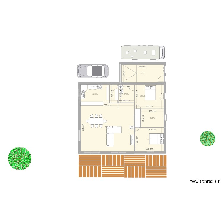 maison bois 48. Plan de 7 pièces et 103 m2