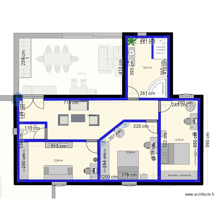 Saint cassien . Plan de 14 pièces et 262 m2