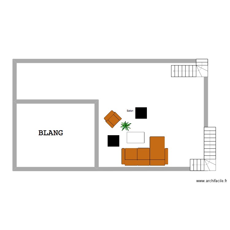 1er. Plan de 2 pièces et 92 m2