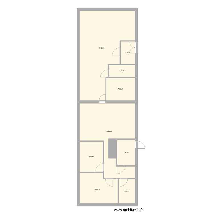 RDC maison. Plan de 9 pièces et 118 m2