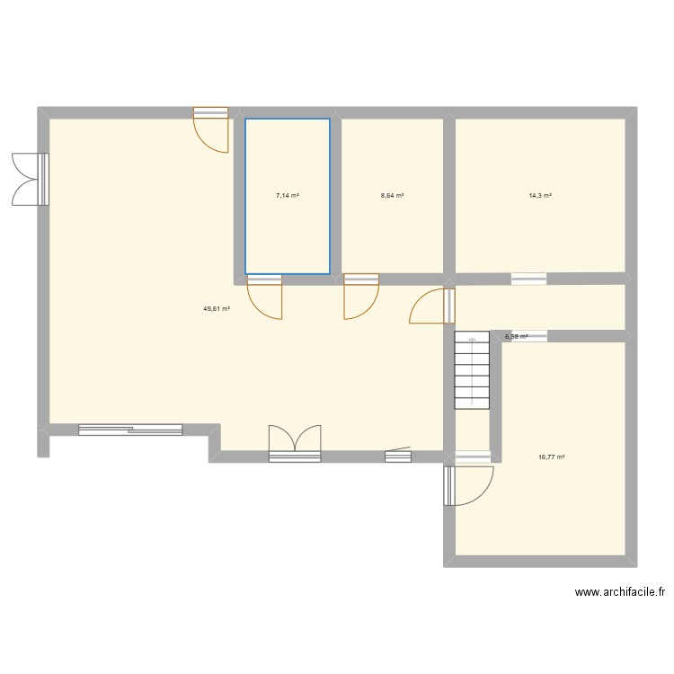 maison. Plan de 6 pièces et 103 m2