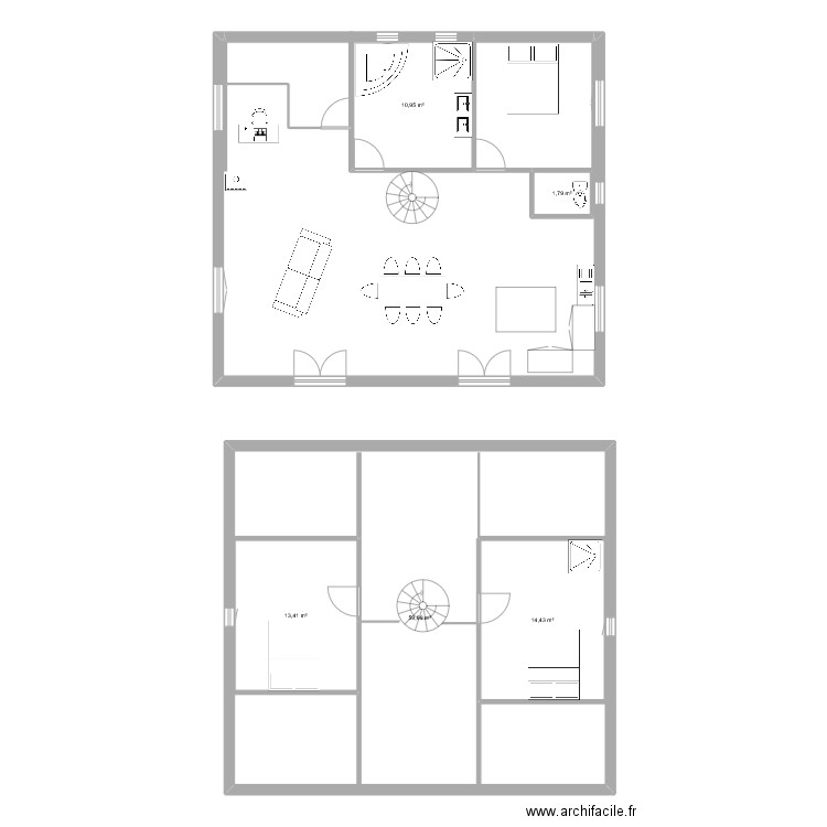 veneyre 1. Plan de 5 pièces et 131 m2