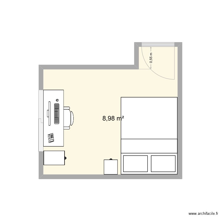 NDR Madrid 2. Plan de 1 pièce et 9 m2