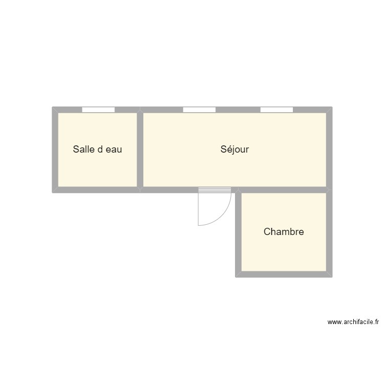 PLAN 2407  ELARD ANDRE. Plan de 3 pièces et 9 m2