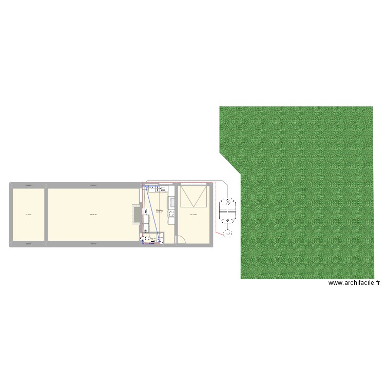 maison. Plan de 9 pièces et 89 m2