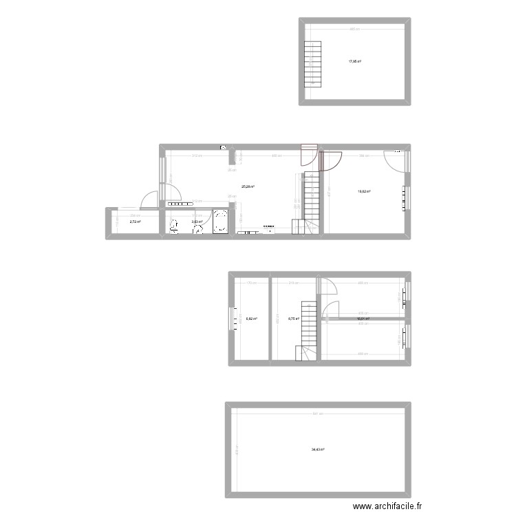 Vincent-sdb-etage. Plan de 9 pièces et 132 m2