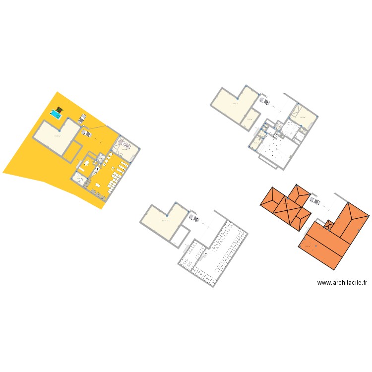 gluten. Plan de 19 pièces et 870 m2