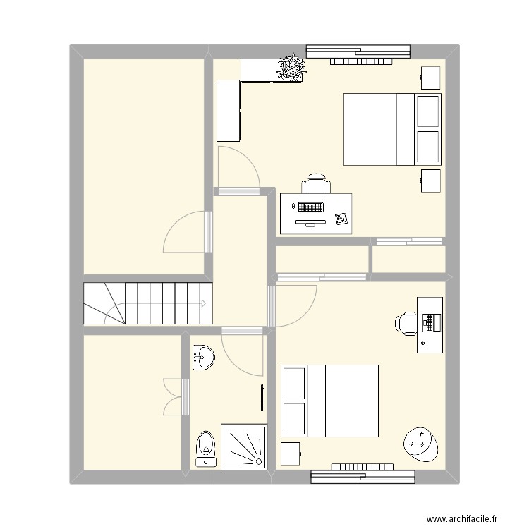 amenagementPremier. Plan de 3 pièces et 51 m2