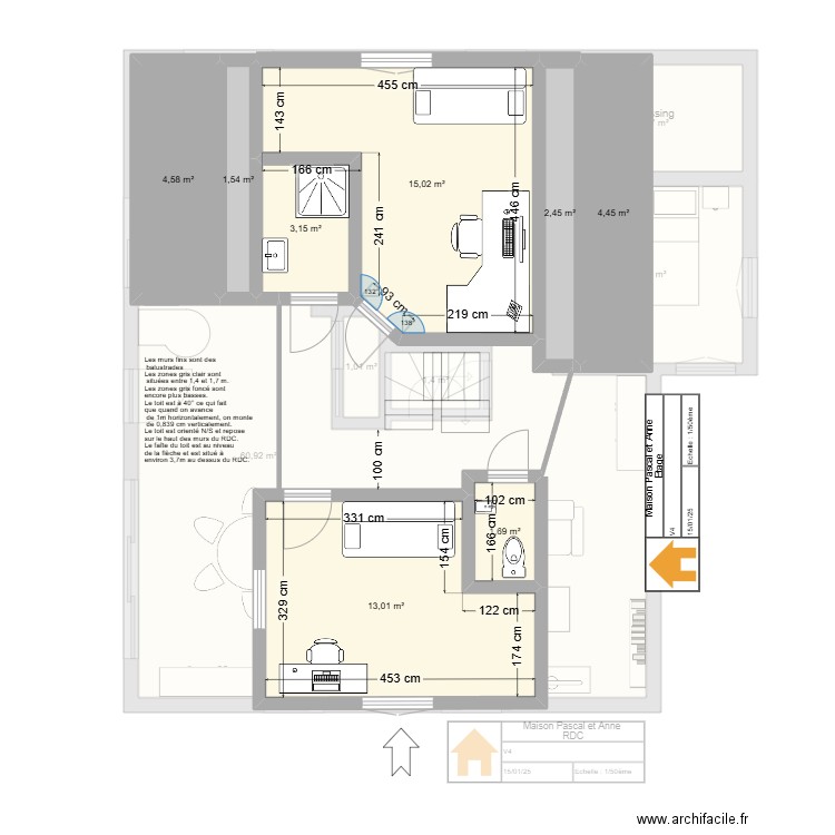 maison3. Plan de 15 pièces et 138 m2