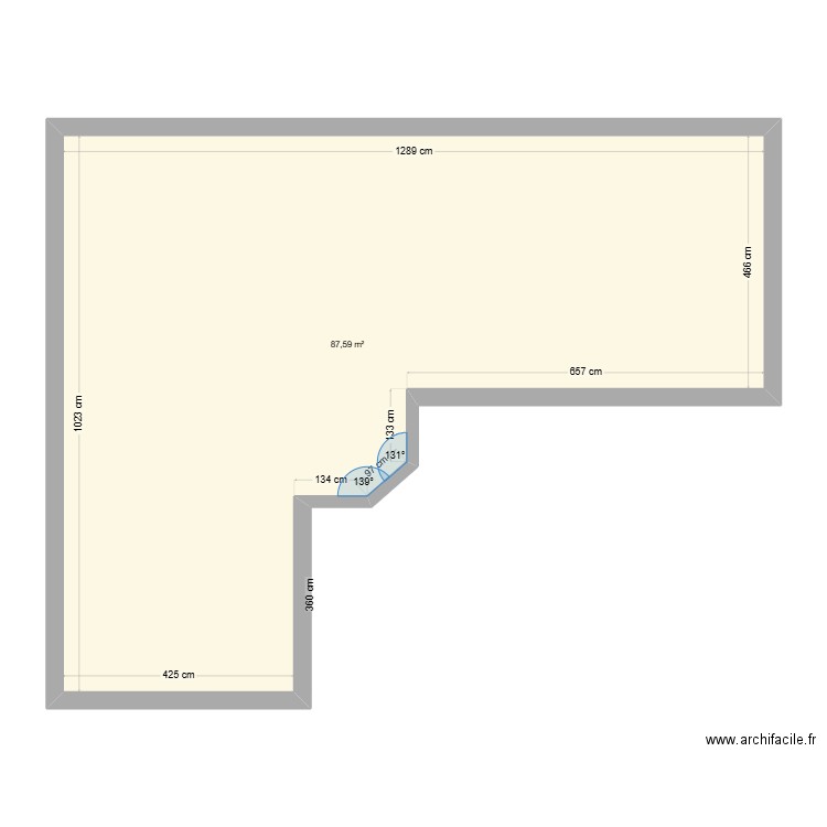 St Vigor RdC Surface Totale. Plan de 1 pièce et 88 m2