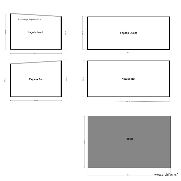 plan de façade carport. Plan de 4 pièces et 84 m2