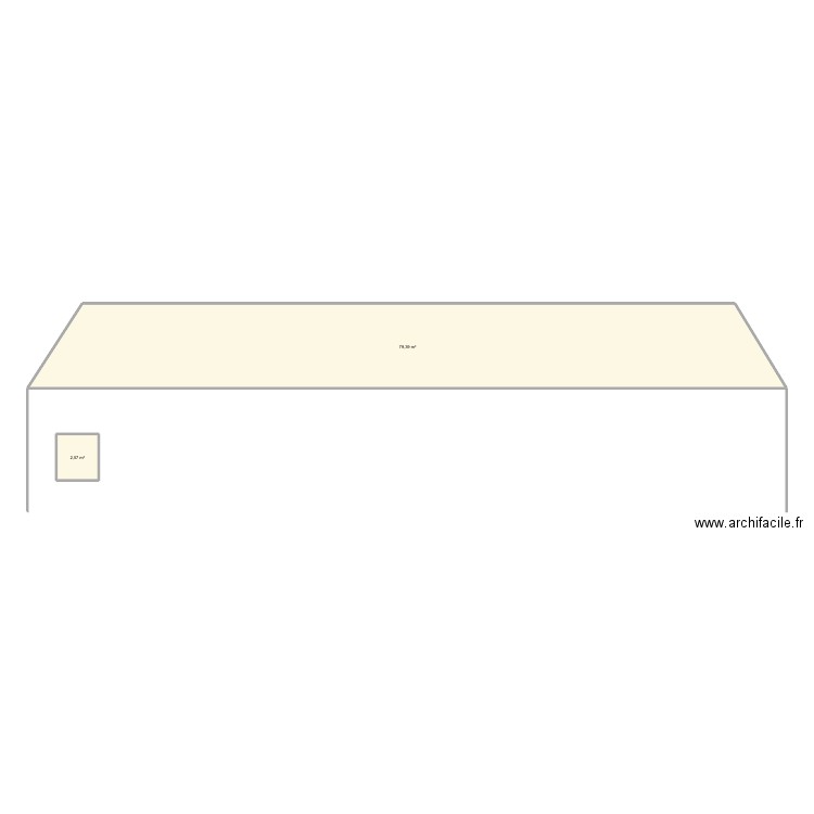 Plan facade. Plan de 2 pièces et 82 m2