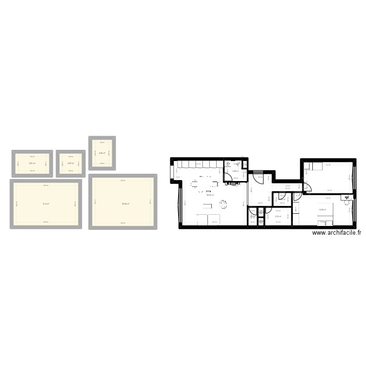 BAGNOLET 2. Plan de 14 pièces et 133 m2