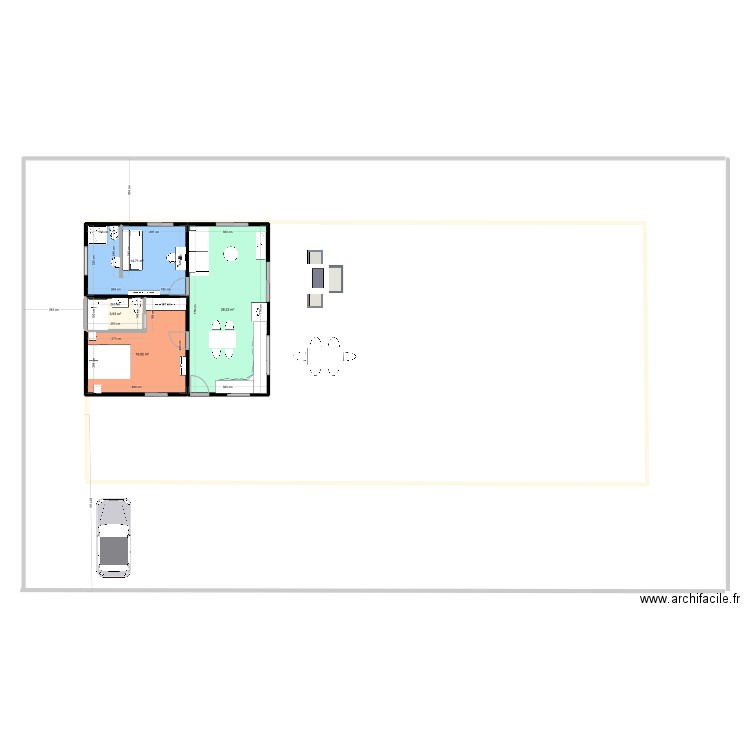 maison 1. Plan de 4 pièces et 63 m2