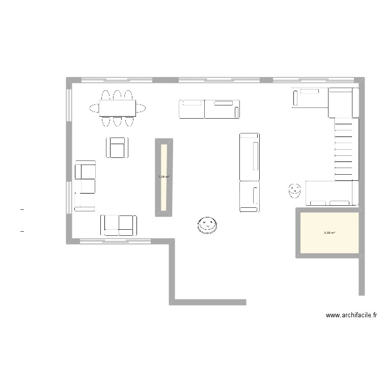 option 2. Plan de 2 pièces et 7 m2