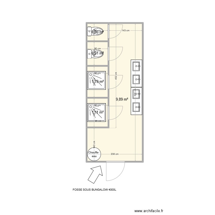 CNR CARDEROUSSE. Plan de 5 pièces et 14 m2