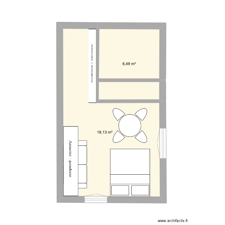 Combloux 1. Plan de 2 pièces et 25 m2