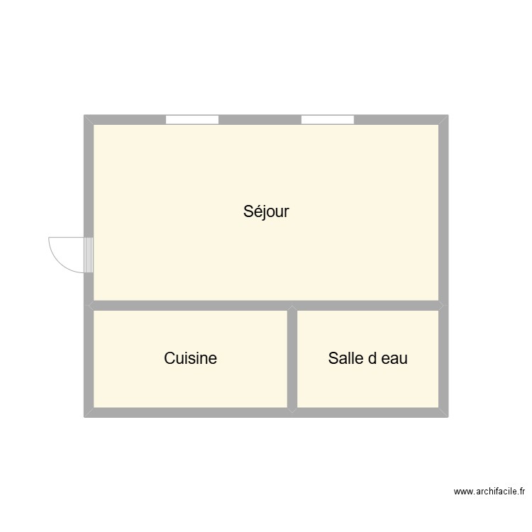 2410 MULLIER DROITE. Plan de 3 pièces et 12 m2