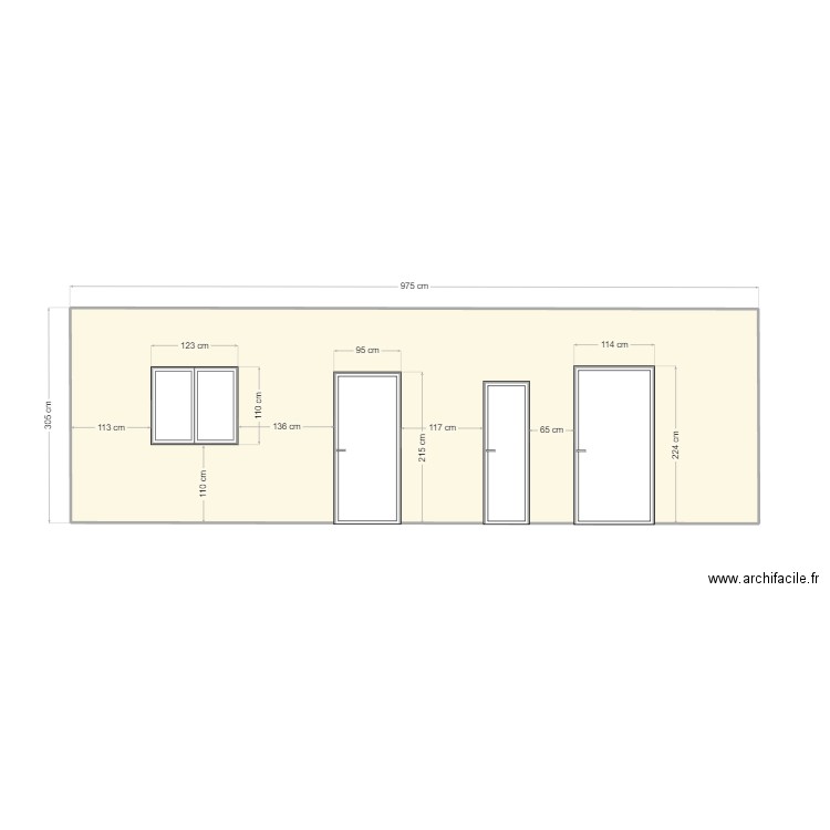 FACADE . Plan de 1 pièce et 29 m2