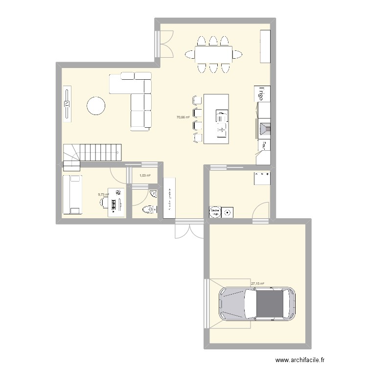 Dernier plan faisable. Plan de 4 pièces et 109 m2