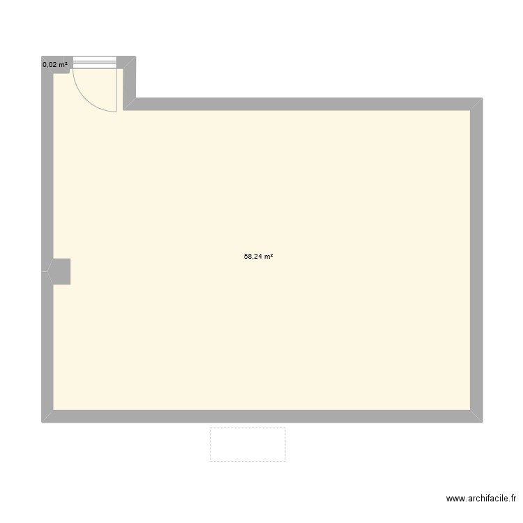 maison 128. Plan de 2 pièces et 58 m2