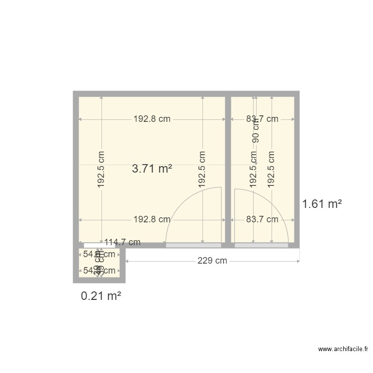 SINTES. Plan de 3 pièces et 6 m2