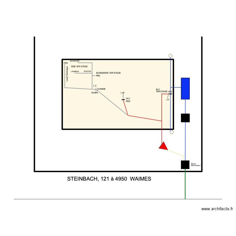 schmit. Plan de 1 pièce et 39 m2