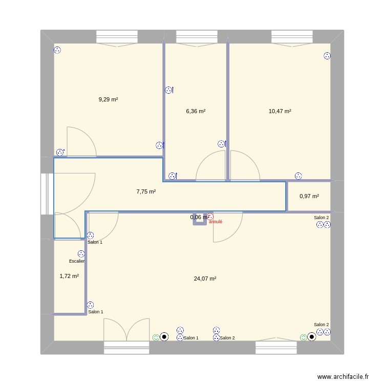 Maison Phenix neuf CE. Plan de 8 pièces et 61 m2