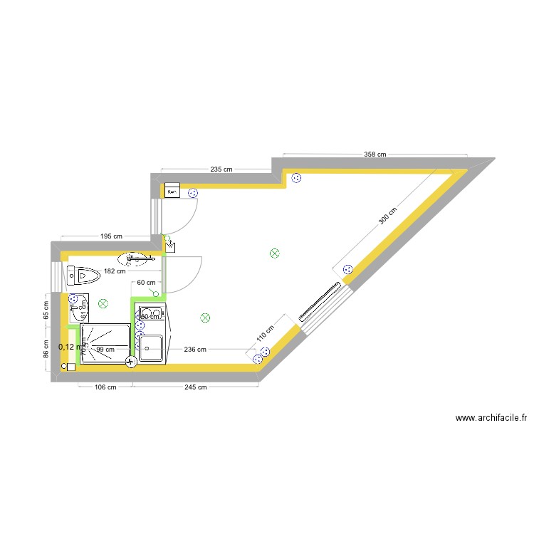 Chantier  dubouché. Plan de 1 pièce et 0 m2