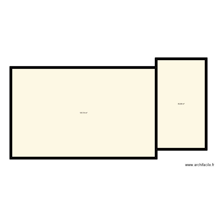 CAS 2 COMBLES. Plan de 2 pièces et 144 m2