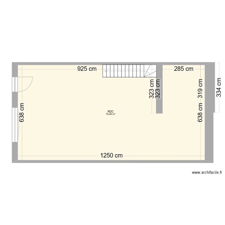 MOINEAU. Plan de 1 pièce et 78 m2