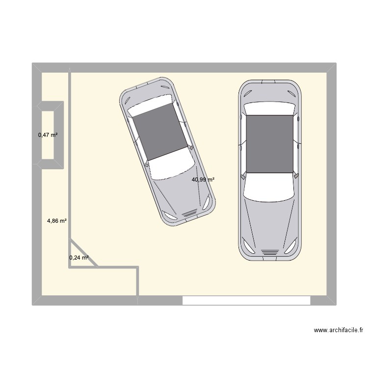 Entrée Galinou Ben. Plan de 4 pièces et 47 m2