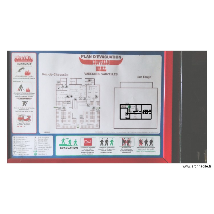 BUFFALLO GRILL - PLAN ARCHI-FACILE ETAGE. Plan de 5 pièces et 8 m2