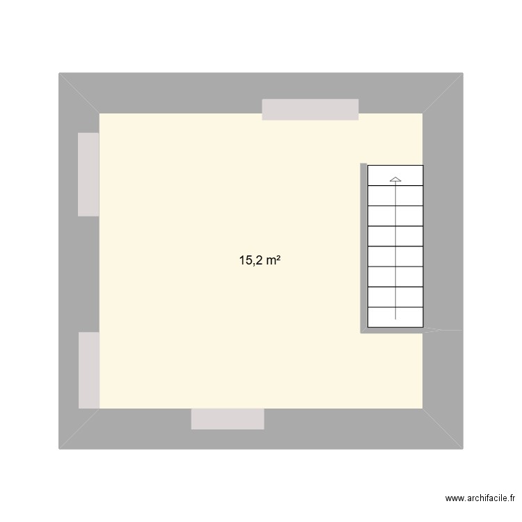 niveau 2. Plan de 1 pièce et 15 m2