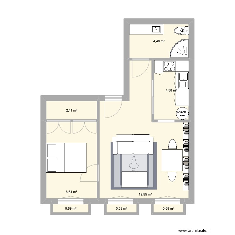 arcalde. Plan de 8 pièces et 41 m2