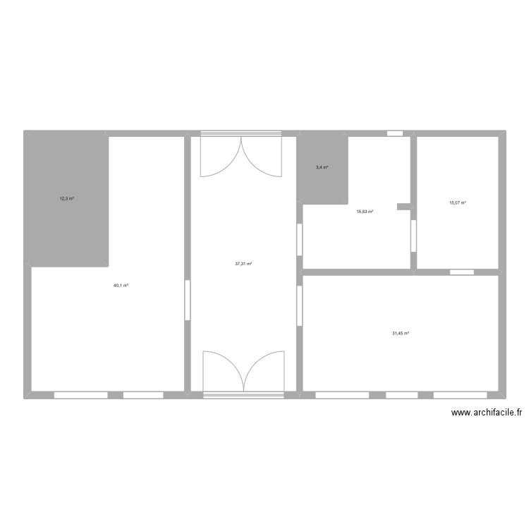 Boulogne_LC_62JJ. Plan de 7 pièces et 155 m2