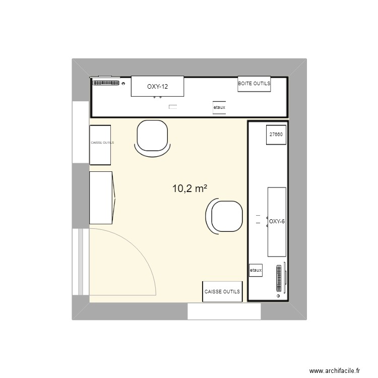 SHOP RCF/MXP. Plan de 1 pièce et 10 m2