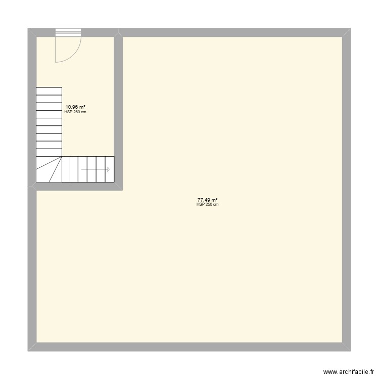 test. Plan de 2 pièces et 88 m2