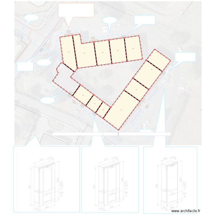 VRD ELECTRICITE ENEDIS. Plan de 11 pièces et 2547 m2