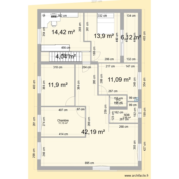 extension projet 8a. Plan de 22 pièces et 241 m2