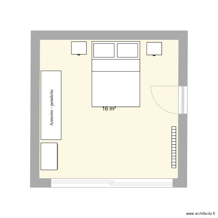 chambre maman. Plan de 1 pièce et 16 m2