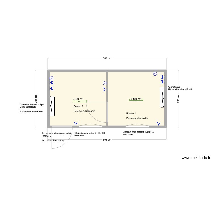 Plan la coop alimentaire V2. Plan de 2 pièces et 16 m2