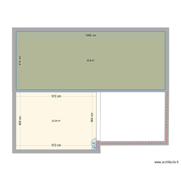 eva. Plan de 2 pièces et 67 m2