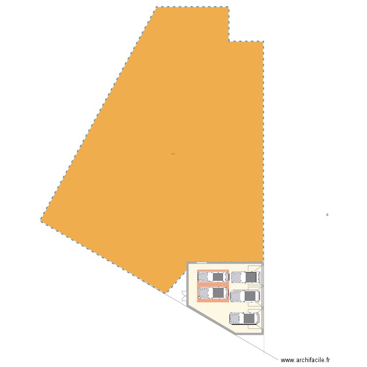 variante 3 portes 11 m. Plan de 1 pièce et 94 m2