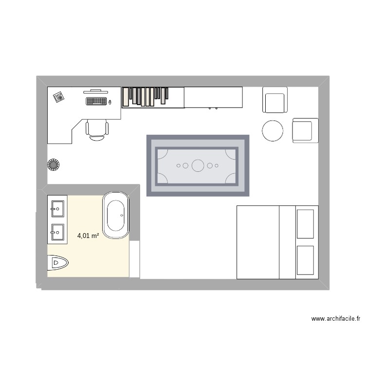 chambre yasmina. Plan de 1 pièce et 4 m2