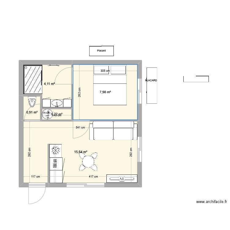 DEPENDENCE V2 A AFFINER. Plan de 5 pièces et 29 m2